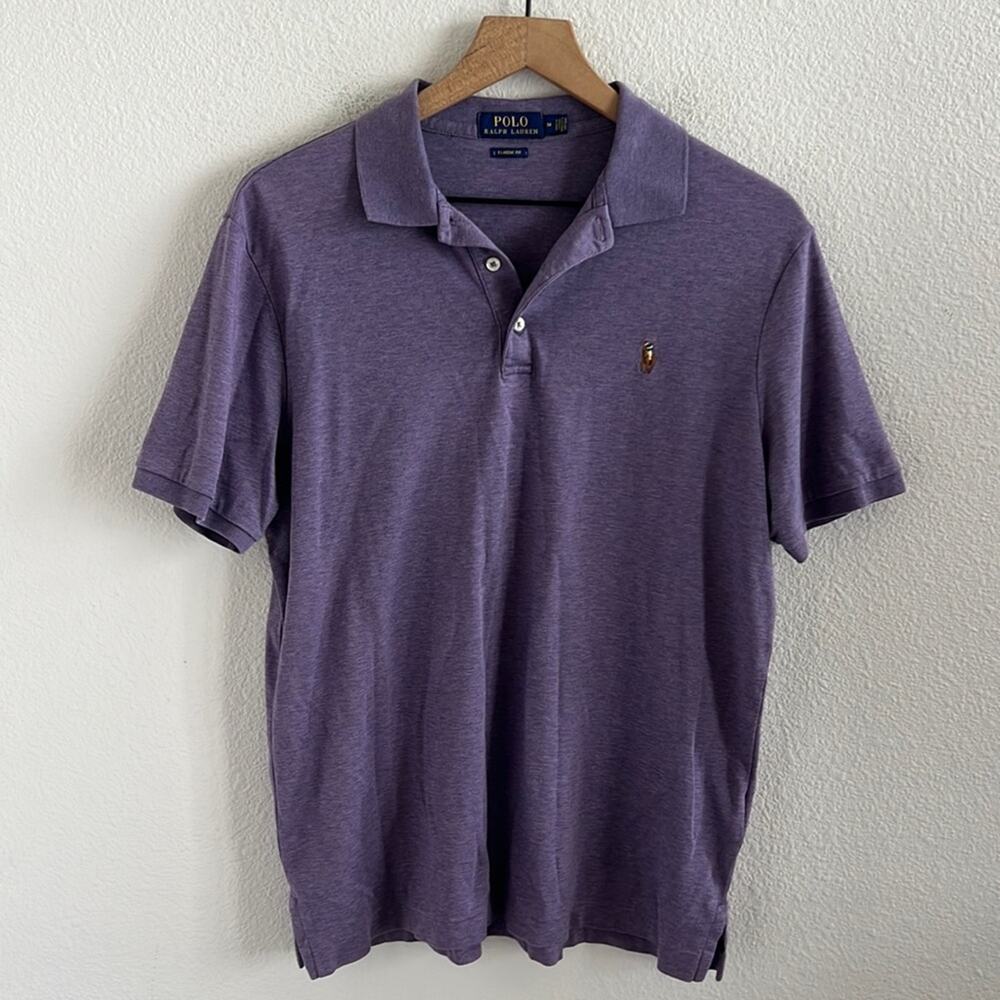 Polo Ralph Lauren Classic Fit Men's Polo Shirt Purple Heathered 100% Cotton M